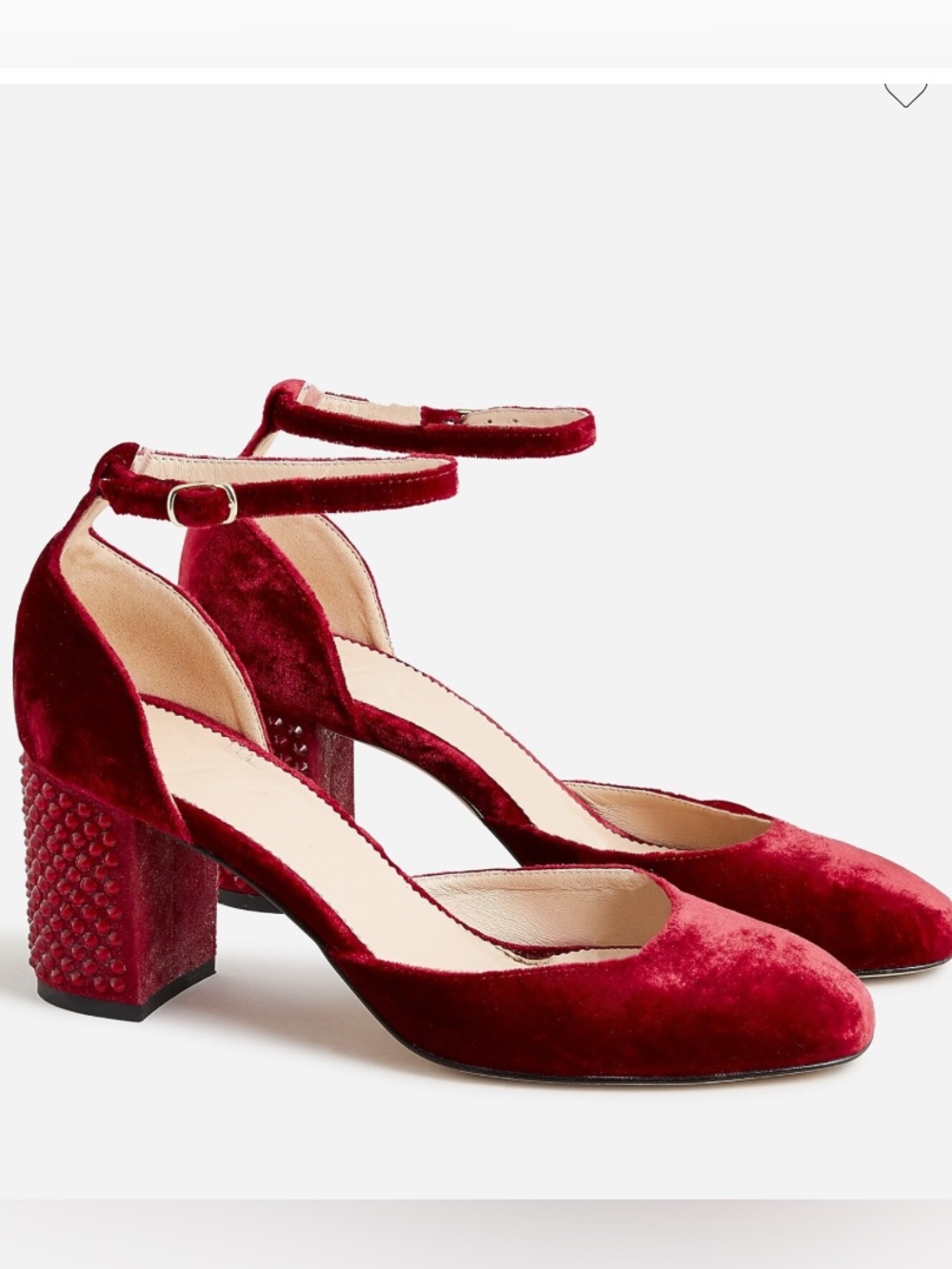 J. Crew Maisie studded heels in velvet 8.5